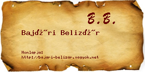 Bajári Belizár névjegykártya
